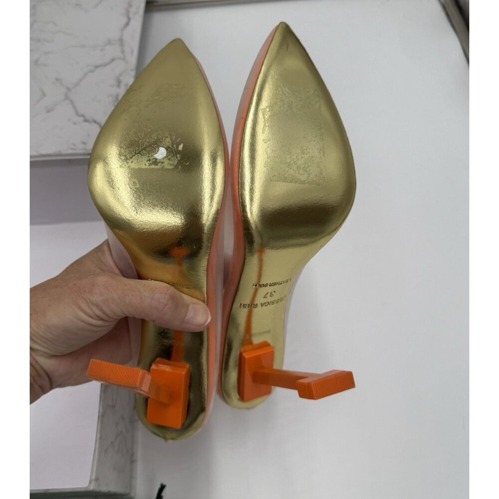 Share Jessica Rich Heels So Fancy Sandal Clear Orange EU 37 USA 6.5 7 - Picture 6 of 11